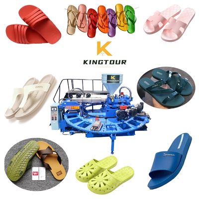 1 Color Slipper Moulding Machine Rotary PVC Chappal Making Machine 380V / 220V